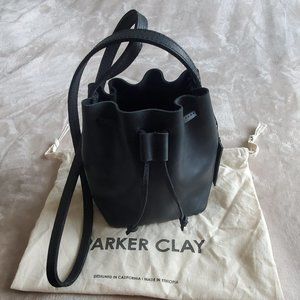 Parker Clay Topa Mini Bucket Bag Black Leather Crossbody Bag NWT